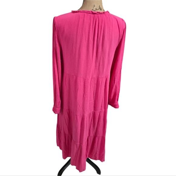 Loft Boho Comfy Pink Long Sleeve Women's Dress Size Small - Picture 2 of 6